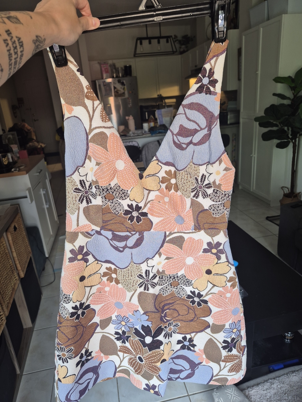 Zara Trafaluc Multicolor Floral V-Neck Mini Dress